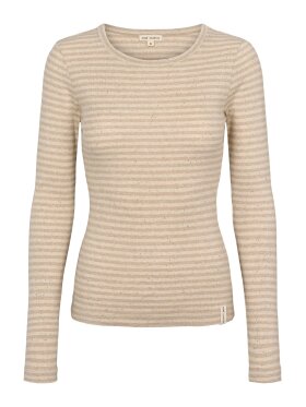 Esmè Studios - ESBloom Stripe LS Sand, Bluse