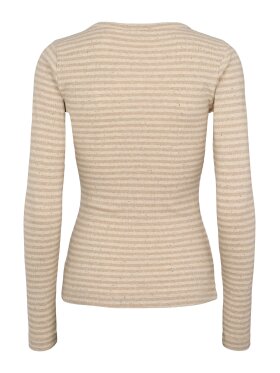 Esmè Studios - ESBloom Stripe LS Sand, Bluse